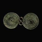 Âge du bronze Broche à spirale double / Fibule - 10,8 cm
