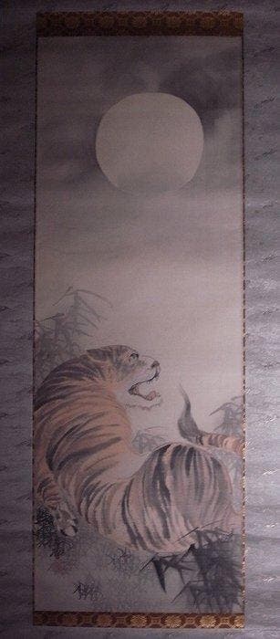 Watanabe Chokud “Tijger onder de Maan” – Japanse zijden