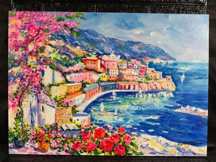Alfredo Grimaldi (1950) - Marechiaro, Antiquités & Art, Art | Peinture | Classique