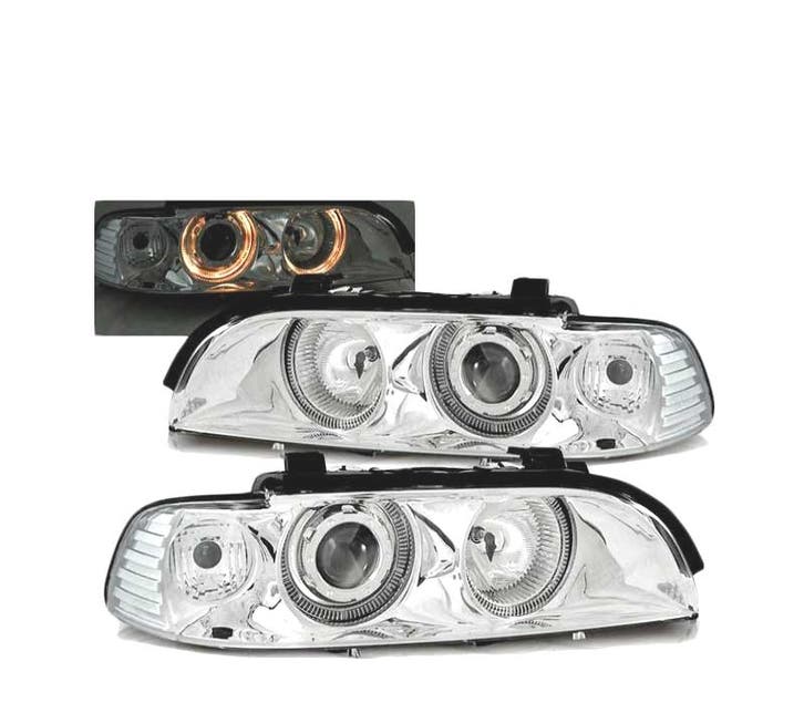 Phares Pour Bmw E39 95-03 Angel Eyes Chromé, Autos : Pièces & Accessoires, Éclairage, Envoi