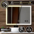 Badkamerspiegel met verlichting - Wandspiegel - 80x60 cm - J, Huis en Inrichting, Woonaccessoires | Spiegels, Verzenden, Nieuw