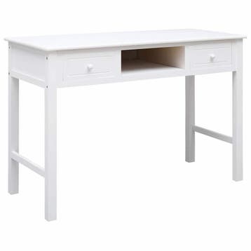 vidaXL Schrijftafel 110x45x76 cm hout wit, Verzenden