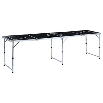 vidaXL Bierpongtafel inklapbaar 240 cm zwart, Hobby & Loisirs créatifs, Jeux de société | Autre, Verzenden