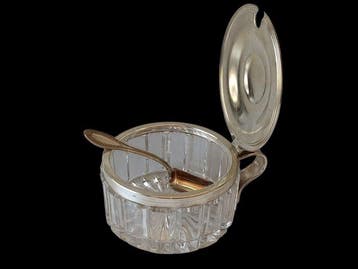 Tafelservies - Zilver 800. Gepolijst glas, Antiek en Kunst, Antiek | Zilver en Goud