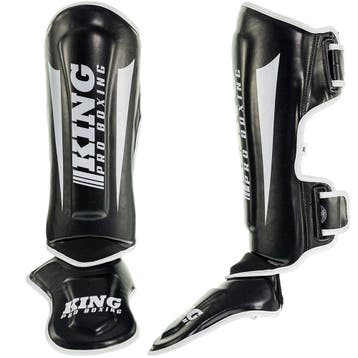 King Pro Boxing Scheenbeschermers KPB SG REVO 1 Zwart Wit, Verzenden