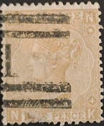 Grande Bretagne 1856/1867 - REINE VICTORIA : 9d paille,