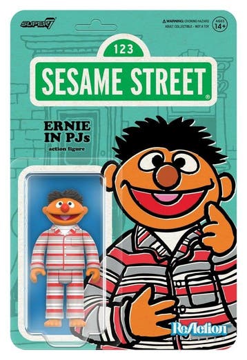 Sesame Street ReAction Action Figure Wave 06 Ernie (PJs) 10, Collections, Ophalen of Verzenden