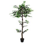 vidaXL Kunst Ficusplant Groen 85 x 18 x 160 cm Stof en Hout, Verzenden