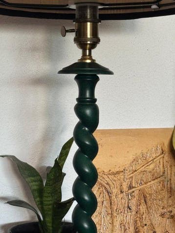 Lampe de table - En alliage, Bois, Bambou