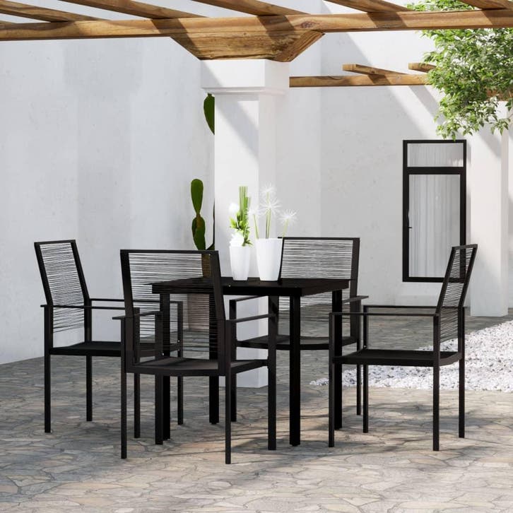 vidaXL 5-delige Tuinset zwart, Tuin en Terras, Tuinsets en Loungesets, Tuinset, Nieuw, Verzenden