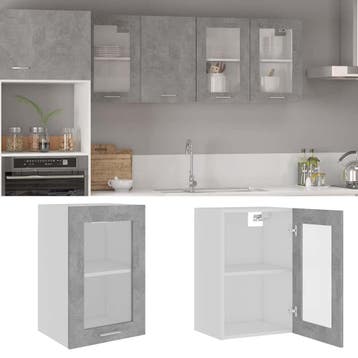 vidaXL Bovenkast Lyon 40x31x60 cm bewerkt hout betongrijs, Verzenden
