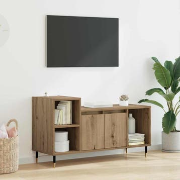 vidaXL TV Kast 100 x 35 x 55 cm Artisan Eiken Bewerkt hout, Verzenden, Nieuw
