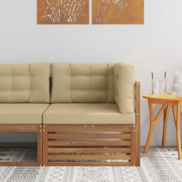 vidaXL Outdoor Hoekbank Massief Acacia Hout Naturel, Verzenden, Nieuw