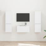 vidaXL Tv-meubelset 5 pcs Wit Bewerkt hout, Huis en Inrichting, Verzenden, Nieuw