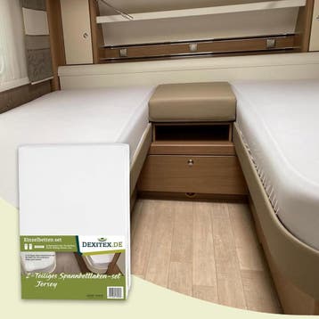 Enkele bedden indeling 2 delig, jersey hoeslakenset, Hoeslaken of Sloop