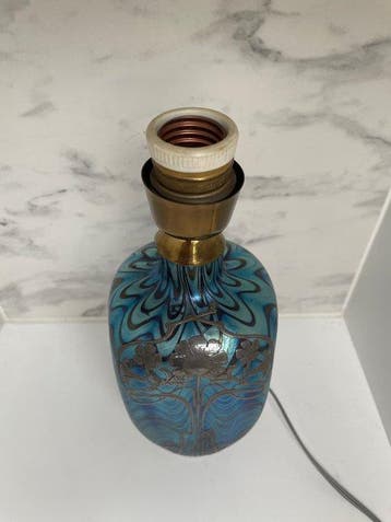 Loetz - Tafellamp - Glas, Zilver - Jugendstil, Antiek en Kunst