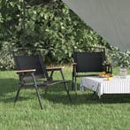 vidaXL Campingstoelen 2 st 54x43x59 cm oxford stof zwart, Verzenden