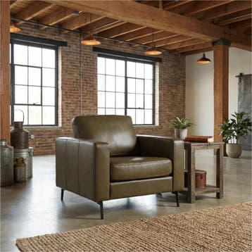 Leren fauteuil Match, Huis en Inrichting, Fauteuils, Nieuw, Ophalen of Verzenden, 75 tot 100 cm, Modern
