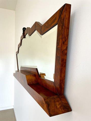 Miroir - Ronce de noyer, Noyer, Antiquités & Art