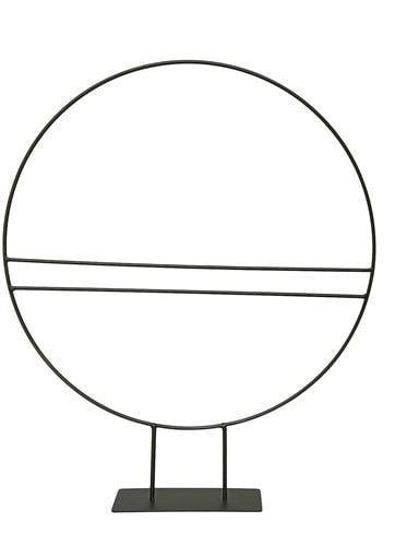 Metalen frame ring met horizontale spijlen zwart 50 cm op, Huis en Inrichting, Woonaccessoires | Kunstplanten en Kunstbloemen