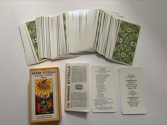 Cartes de tarot - Grand Etteilla ou Tarot Egyptiens-Grimaud, Antiek en Kunst, Antiek | Boeken en Manuscripten