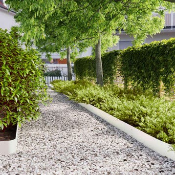 vidaXL Gazonrand 30 st 15 x 103 cm Staal Wit, Tuin en Terras, Verzenden, Nieuw