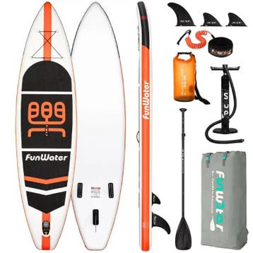 Sup Board - Opblaasbaar Paddle Board - 110 kg - Zwart/Wit/Or, Verzenden, Nieuw