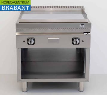 HCB RVS Bakplaat Chroom 13 kW 80 cm GAS Horeca, Ophalen of Verzenden