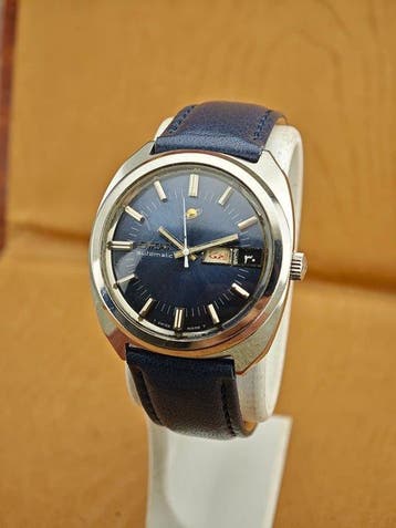 Enicar - Automatic Day-Date – Blue Sunburst Dial – Vintage, Nieuw