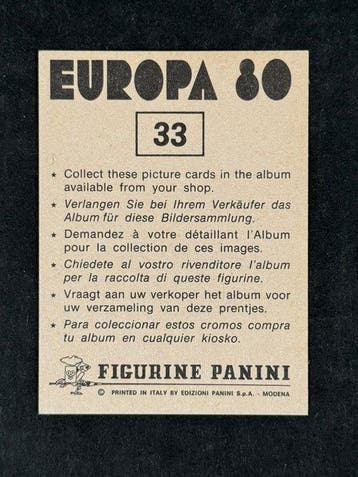 1980 Panini #33 Europa 80 - Badge: Deutschland - 1 Sticker -, Nieuw