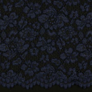10 meter kant stof - Navy - 100% polyester, 120 cm of meer, Kant, Verzenden, Blauw