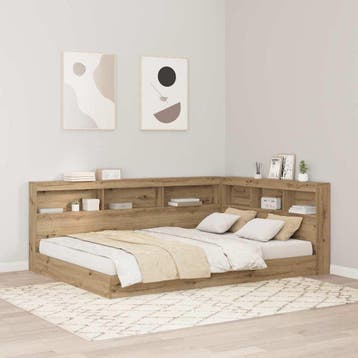 vidaXL Opberghoofdbord Artisan Eiken Bewerkt hout, Verzenden, Nieuw