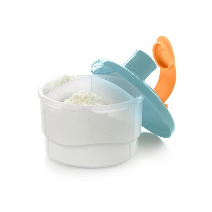 Tupperware Melkpoederdoosje BlauwOranjeTransparant, Huis en Inrichting, Keuken | Tupperware, Nieuw, Verzenden