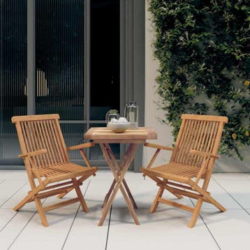 vidaXL 3-delige Tuinset massief teakhout, Verzenden, Nieuw, Tuinset