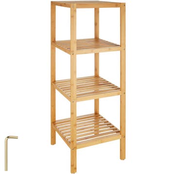 Bambus rek 4 etages 33x33x97 cm - bruin, Verzenden