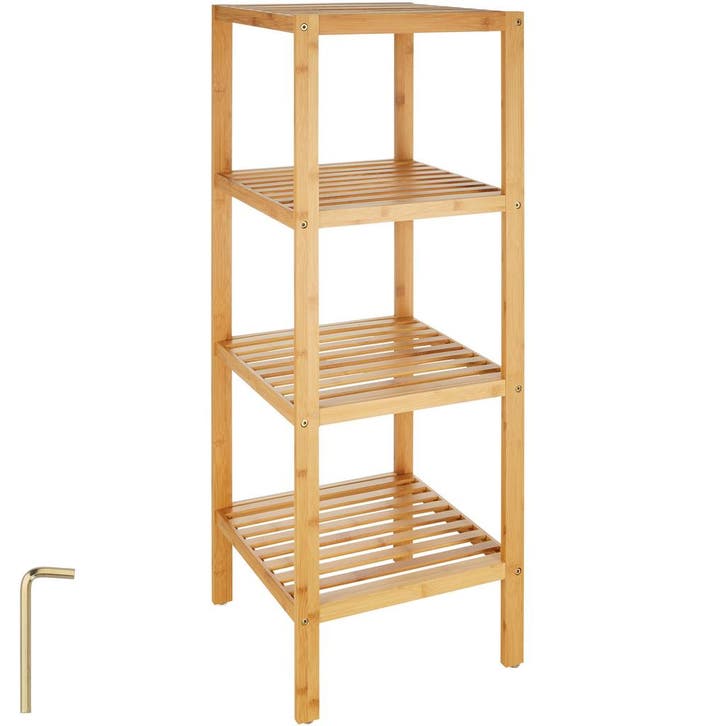 Bambus rek 4 etages 33x33x97 cm - bruin, Huis en Inrichting, Overige Huis en Inrichting, Verzenden