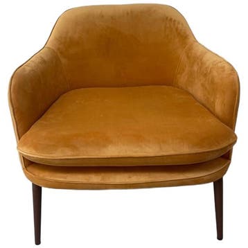 Polspotten Fauteuil Charmy Velvet Gold - Ongebruikt, Verzenden, Zo goed als nieuw, Hollywood Regency, Stof