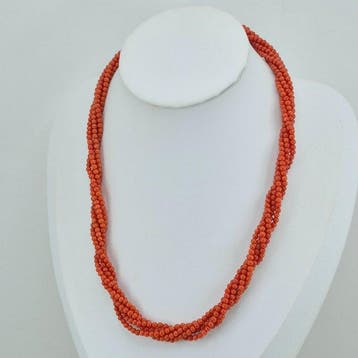 Corail - Argent, Plaqué or - Collier - CORALLO MEDITERRANEO