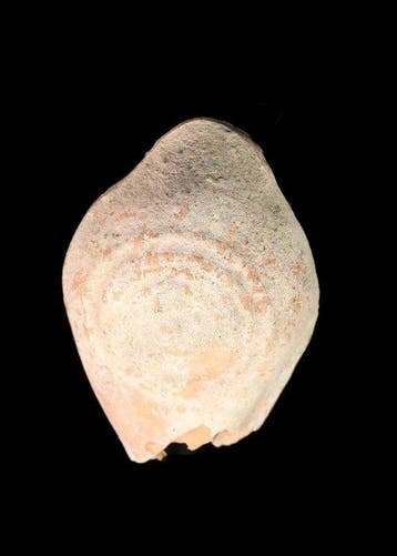 Byzantijns Terracotta Schoen-olielamp met geometrische