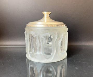 Pot à biscuits - Argent 800 - Cristal au plomb
