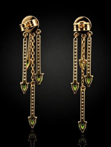 Boucles doreilles en diopside Chrome à taille poire -