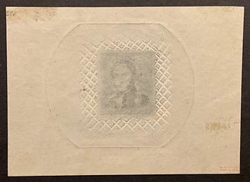 België 1849 - Leopold I Epauletten : Proefdruk 10c Bruin en, Gestempeld