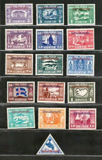IJsland 1930 - Althing - Dienstzegels „Pjónustumerki“ – MNH, Gestempeld