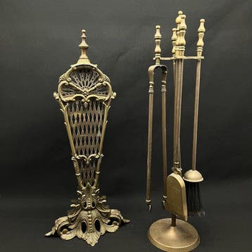Accessoire de cheminée - ouverture en éventail - Laiton,