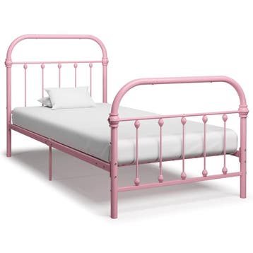 vidaXL Bedframe metaal roze 90x200 cm, Verzenden
