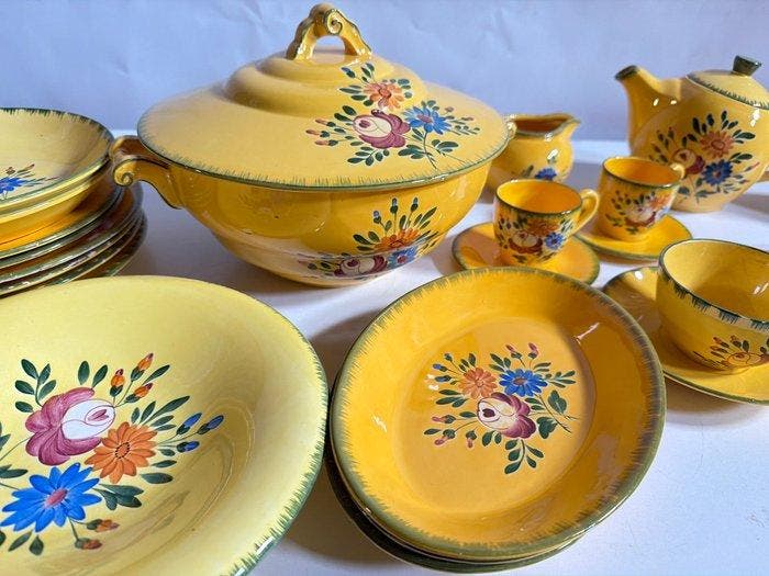 Longchamp Brescia - Eetservies (24) - Faience - Tafelservice, Antiquités & Art, Antiquités | Meubles | Tables