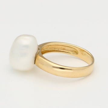 Ring - 18 karaat Geel goud - Parel, Nieuw