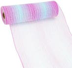 Decomesh metallic multi-stripes 06 blauw pink 26 cm rol 9