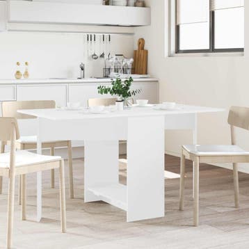 vidaXL Eettafel 138 x 70 x 73,5 cm Bewerkt hout Wit, Verzenden
