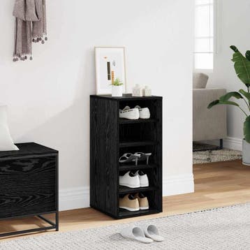 vidaXL Schoenenkast 32 x 35 x 70 cm Bewerkt hout Zwart eiken, Verzenden